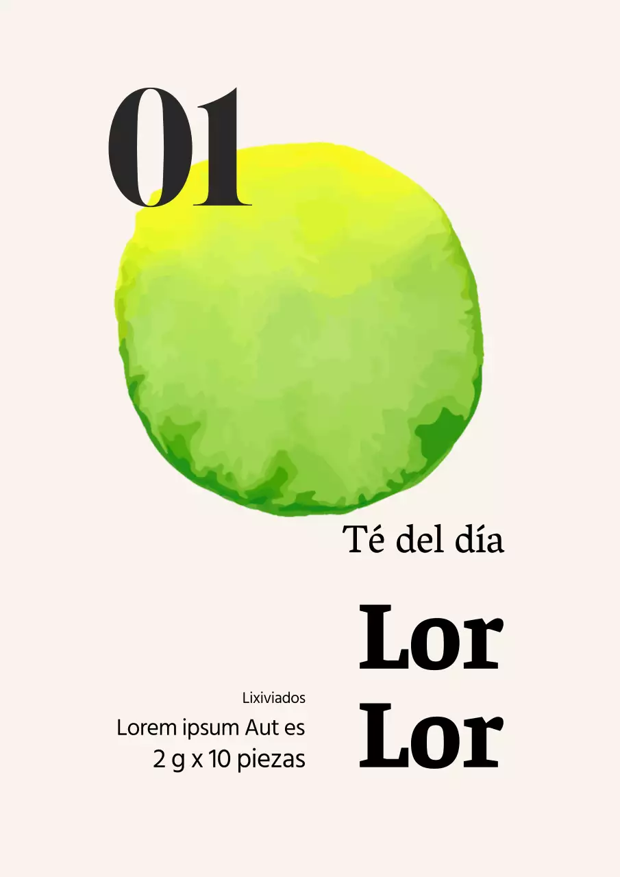 Ilustración abstracta café etiqueta de bolsa de té verde