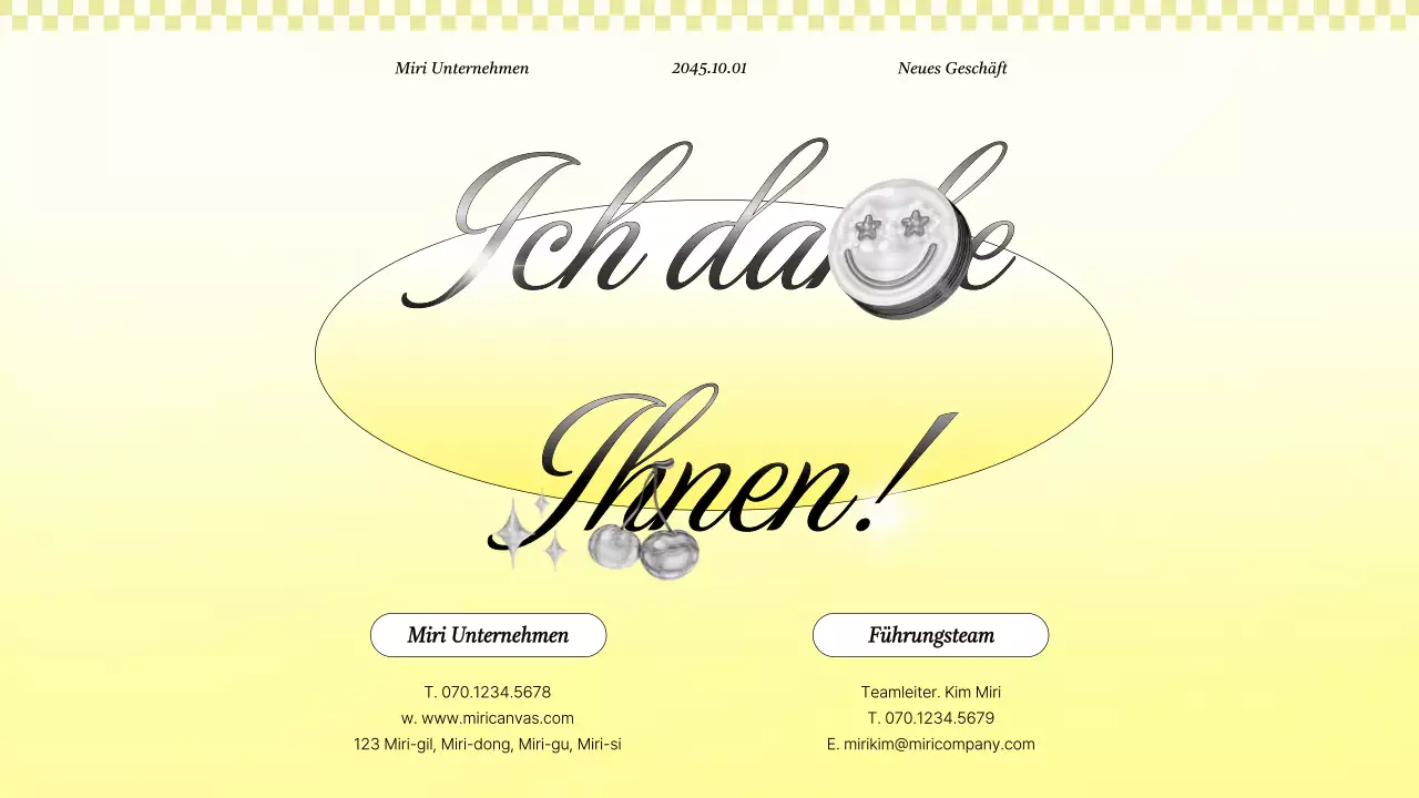 Kitschiger Geschäftsprojektvorschlag in Gelb