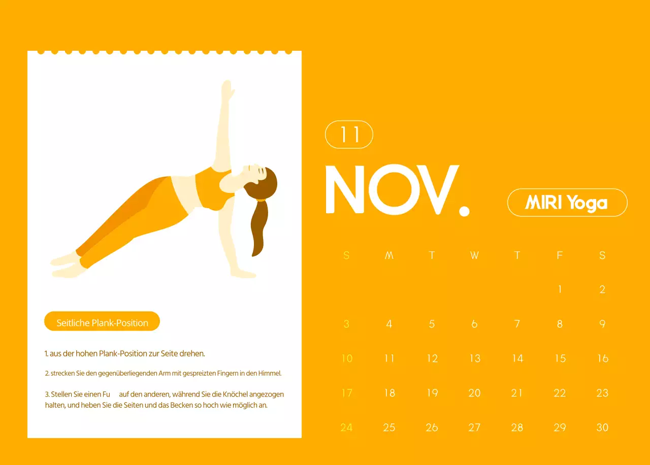 Orangefarbene Kalender zum Verschenken bei der Werbung für Ihr Yogastudio