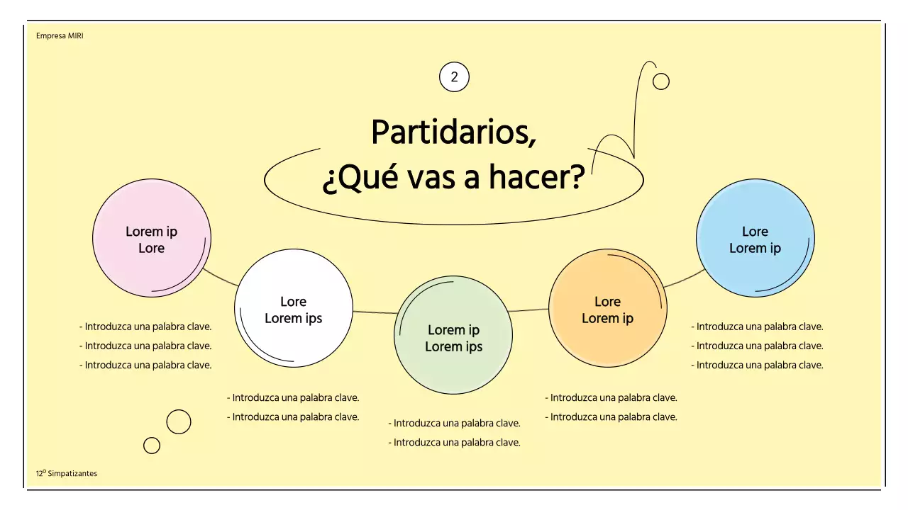 Ceremonia de presentación de los apoyos con formas de sol en colores pastel