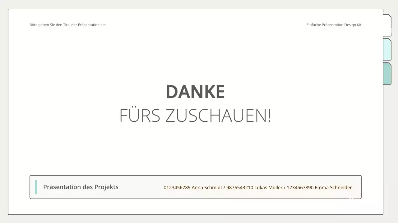 Saubere und einfache Präsentationsmappe in Gelb