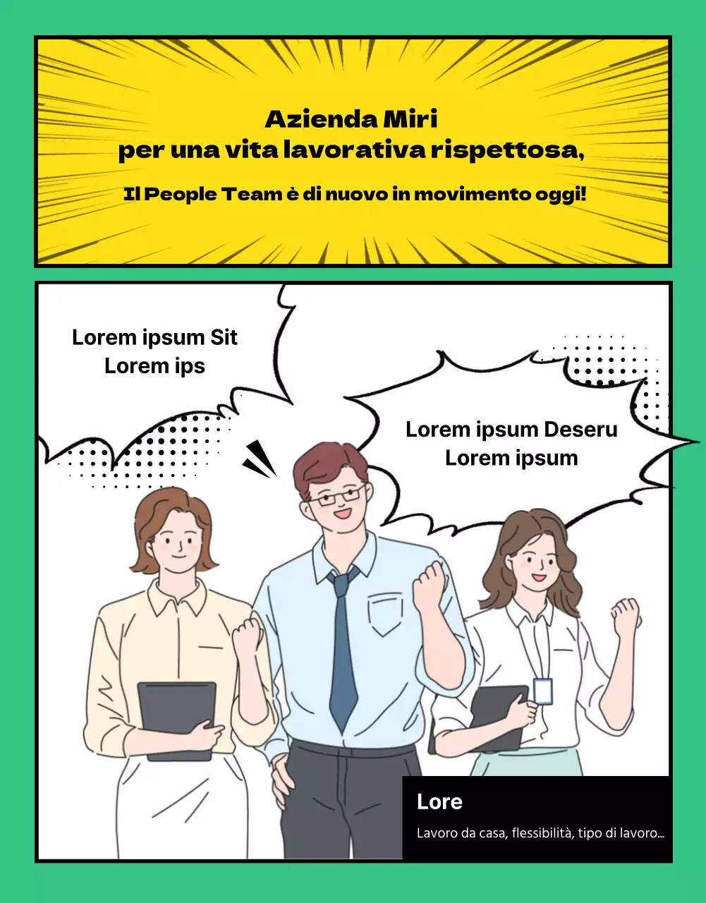 Pagina di dettaglio delle notizie aziendali in formato webtoon