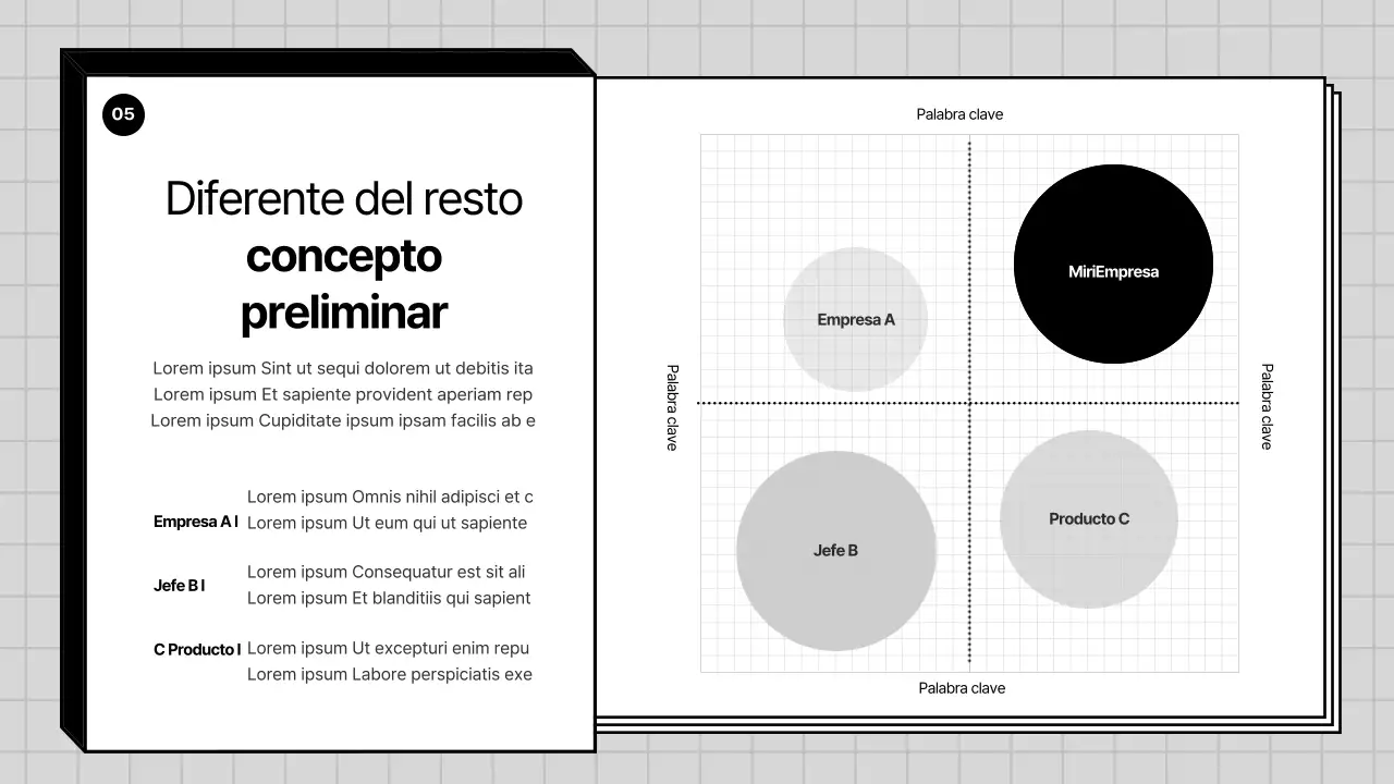 Perfil gris y geométrico de una empresa PT
