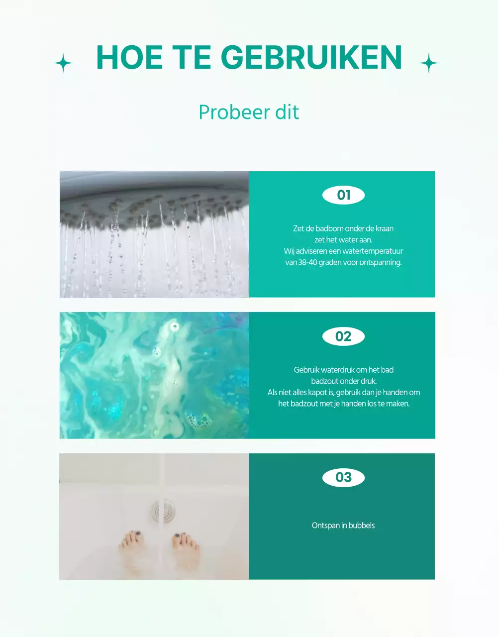 Eenvoudige, schone badbom baas pagina in mint