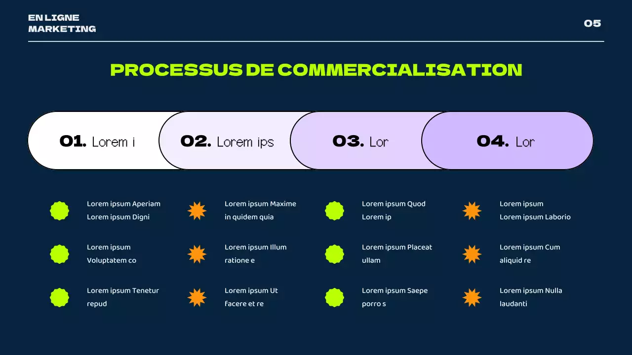Un thème rétro pour les médias sociaux, avec des couleurs bleu marine et néon.