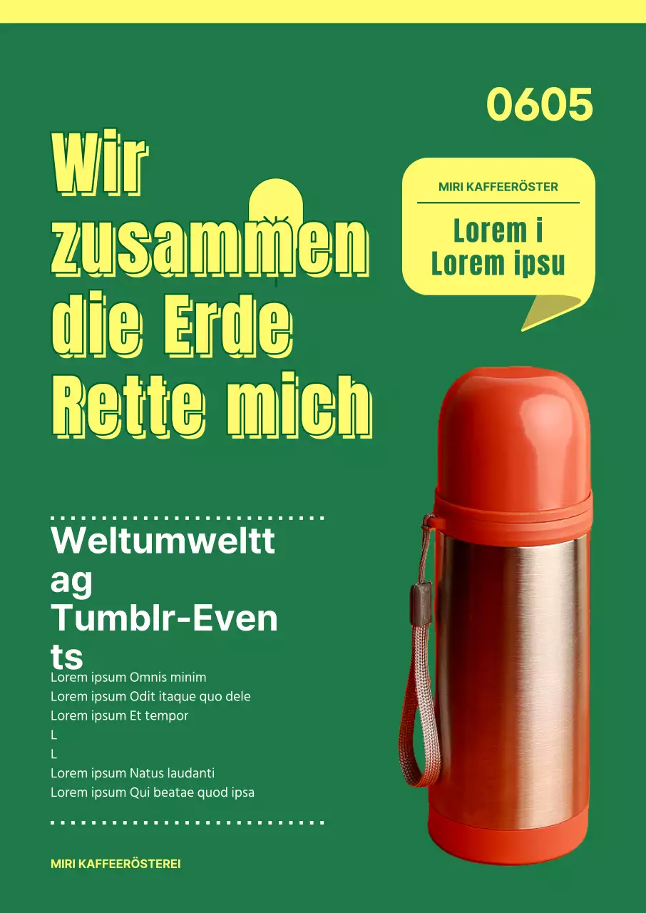 Tumblr-Event zum Weltumwelttag mit grünem Hintergrund