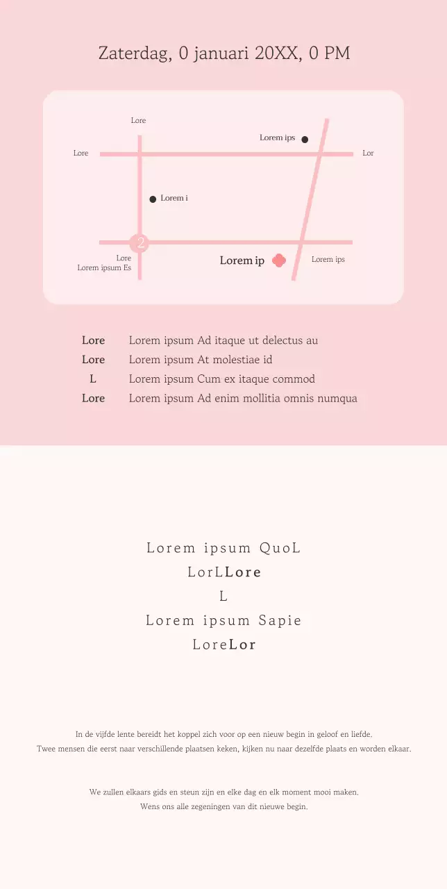 Elegante en stijlvolle huwelijksuitnodiging met roze achtergrond