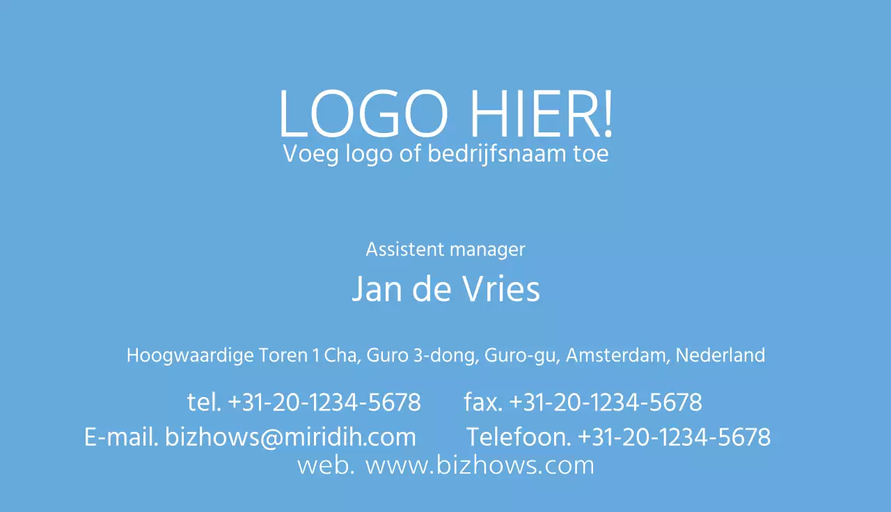 Eenvoudig visitekaartje