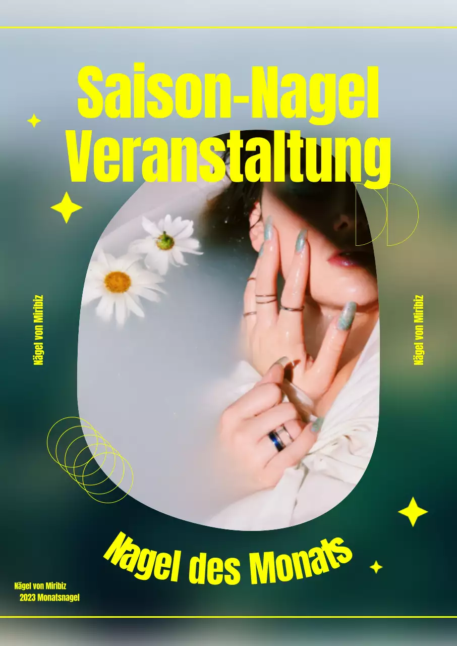 Ein verträumtes Nagel-des-Monats-Werbeplakat