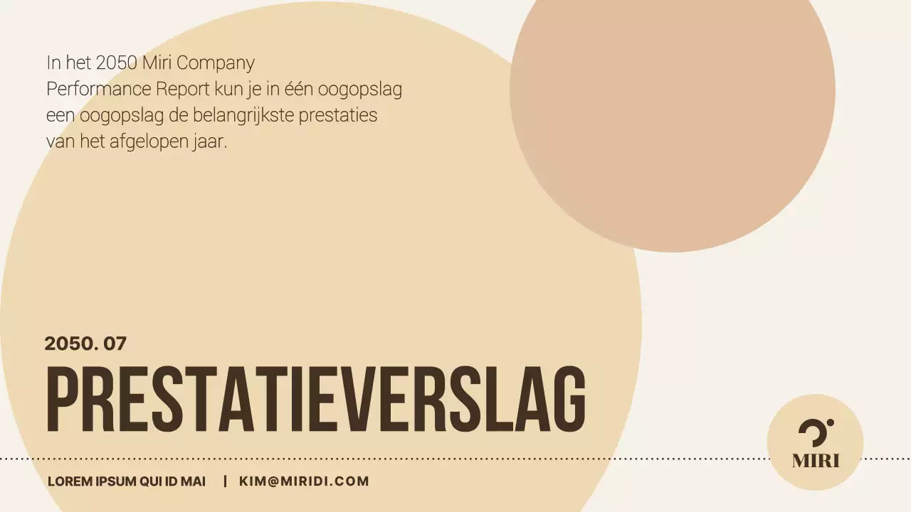 Heldere, beige rapportage over bedrijfsprestaties