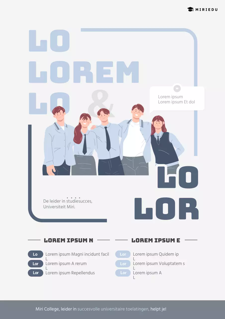 Een leuke grijze en blauwe flyer voor een speciale klas op een privéschool