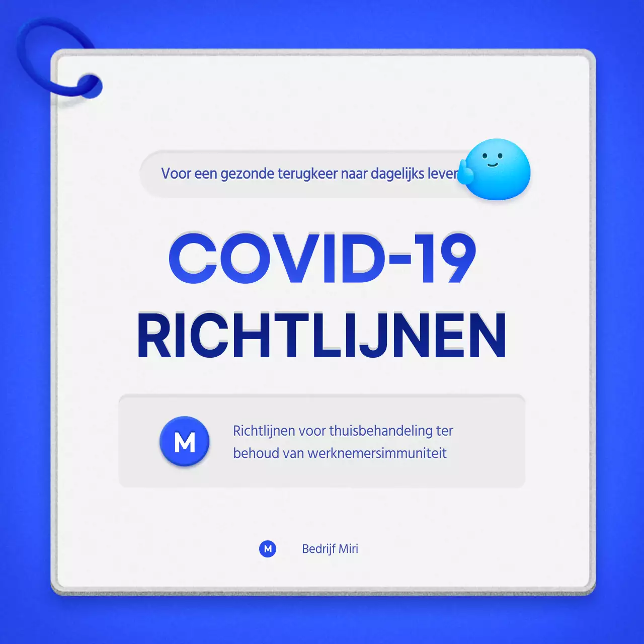 Een keurige thuiszorggids met een blauw cue card concept