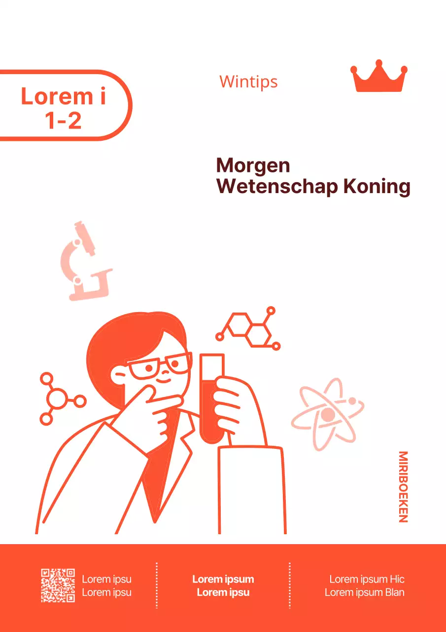 Eenvoudig, oranje, geïllustreerd vragenboek