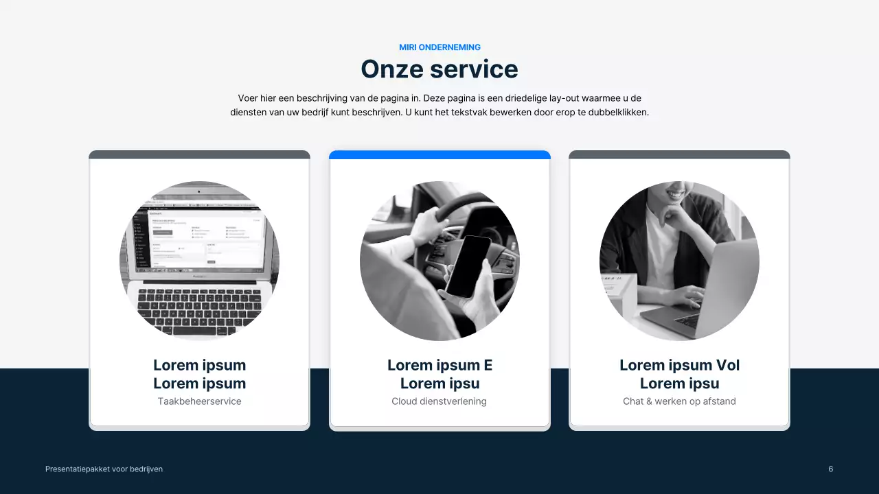 Eenvoudig zakelijk materiaal in blauw en grijs