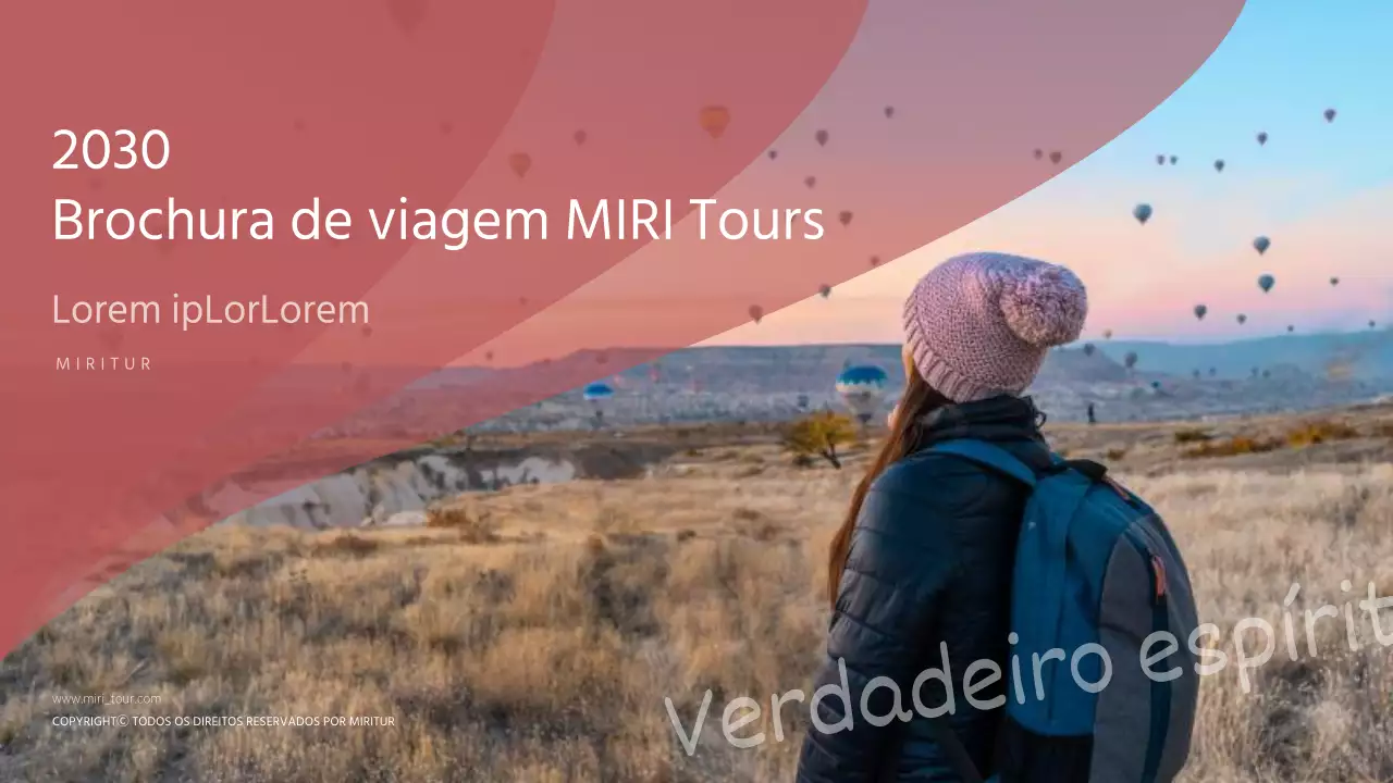 Guia de produtos de viagem com tema púrpura