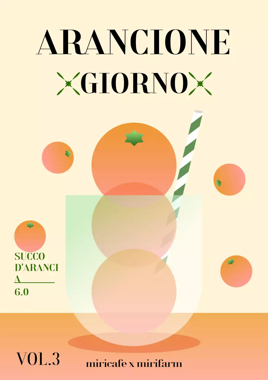 Gradiente circolare di colore arancione per promuovere il succo d'arancia