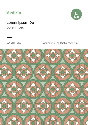 Traditionelles Lebensmittel-Hanwa-Etikett mit Chartreuse-Muster