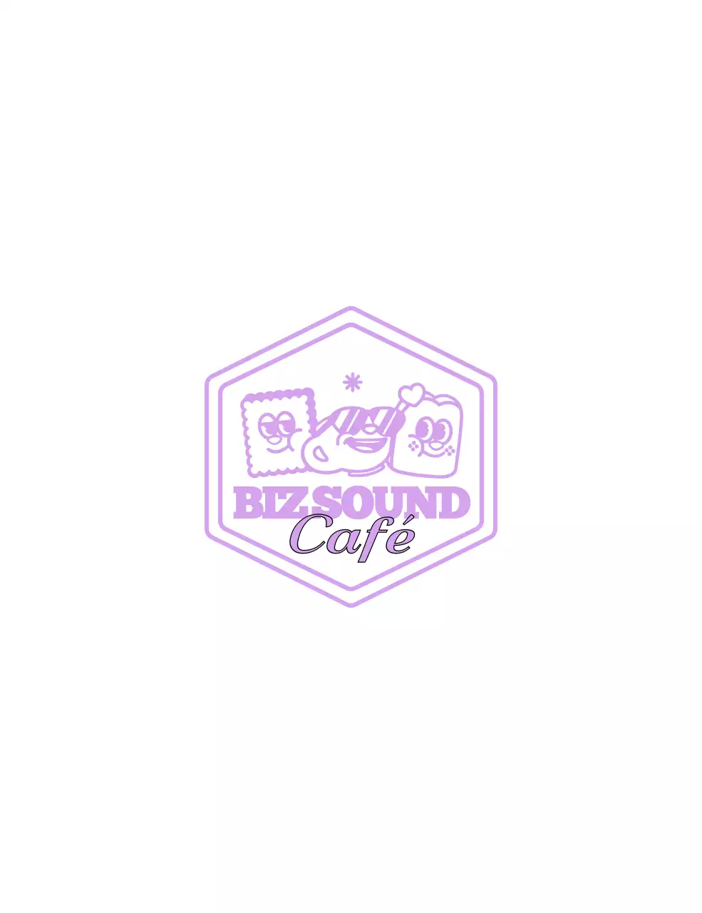 Niedlich und hip Dessert Zeichen und Text-Kombination Stil für Cafe Waren