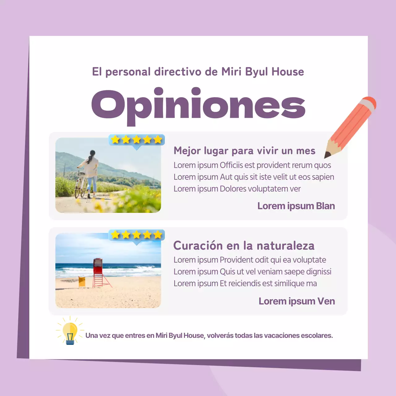 En busca de un personal alegre para la casa de huéspedes