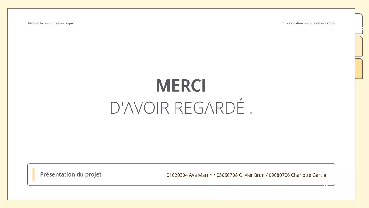 Kit de présentation simple et épuré en jaune