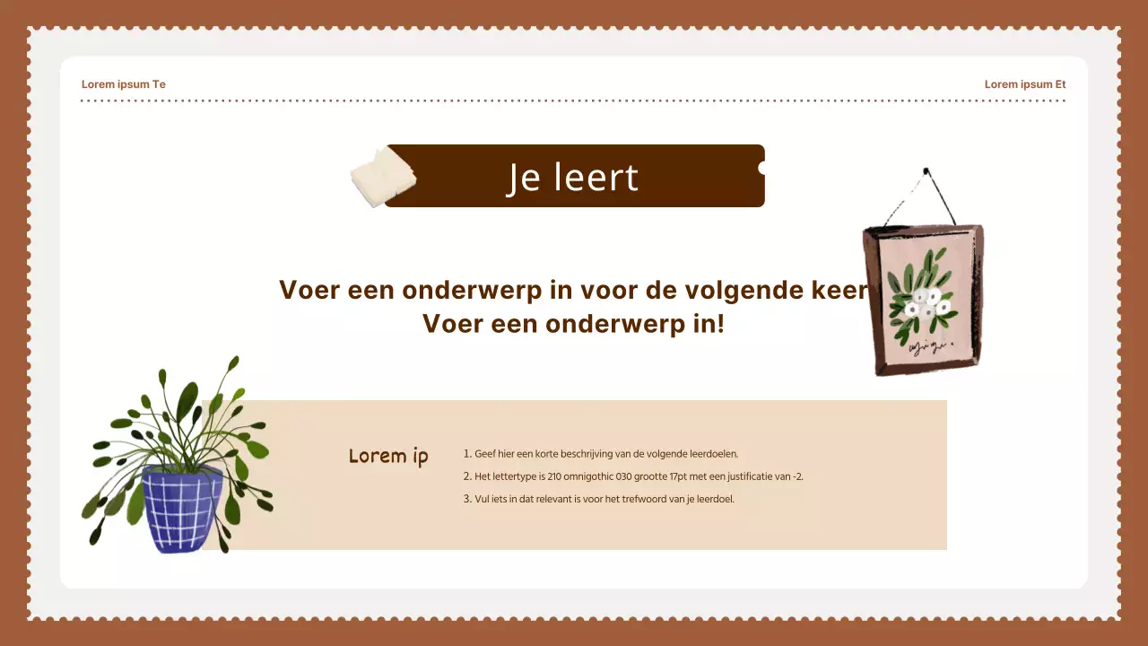 Bruine Vintage Eenvoudige Stempels Nationale Taal Leermiddelen