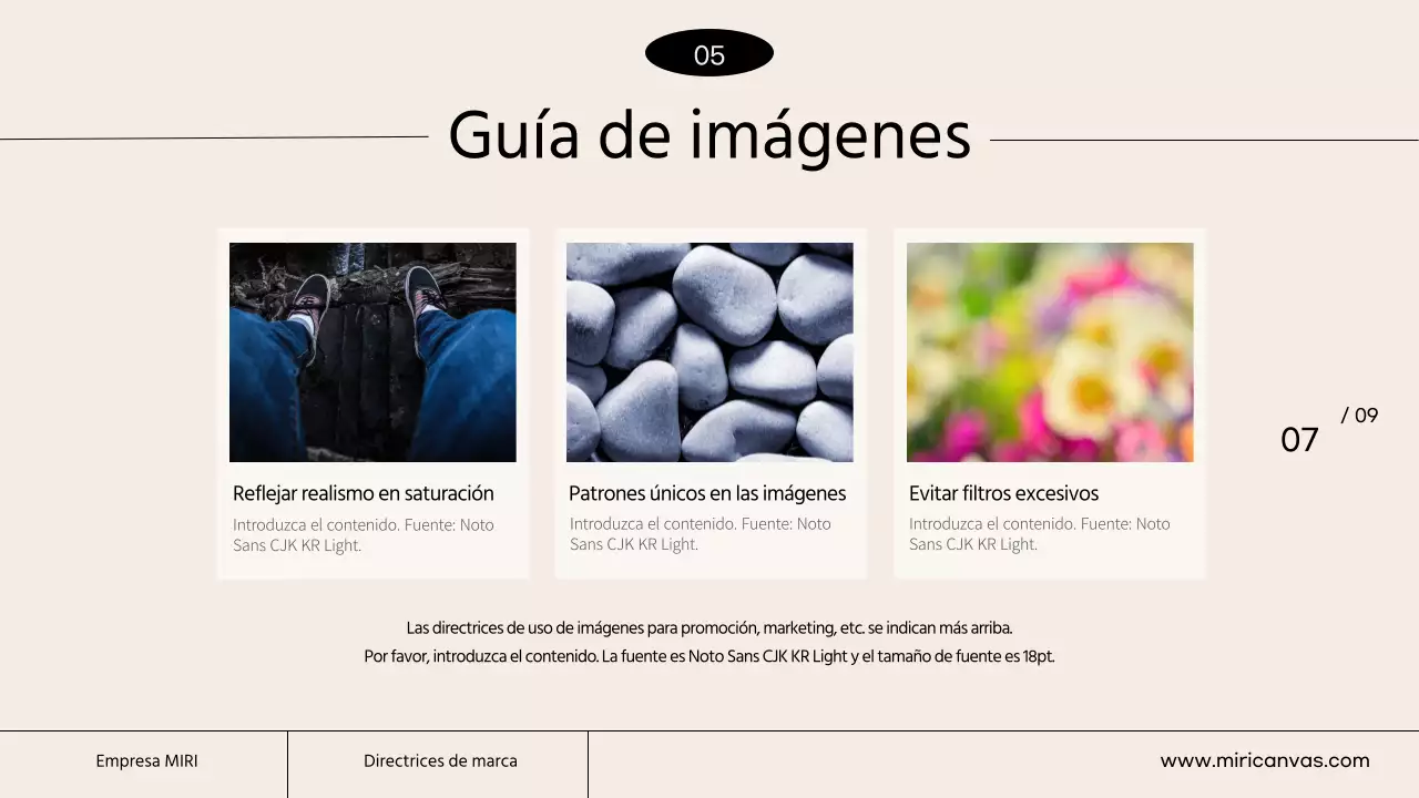 Una pauta de marca sencilla con colores marfil y naranja