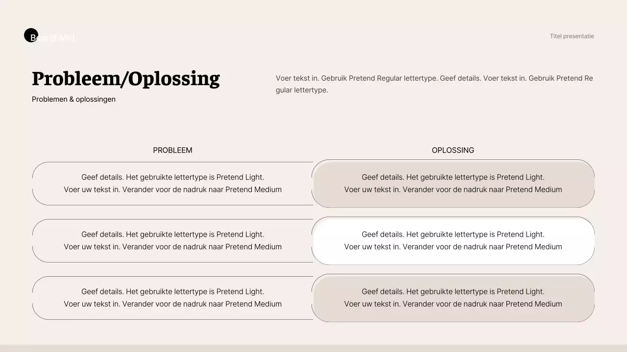 Eenvoudige zakelijke stijl in beige en bruin