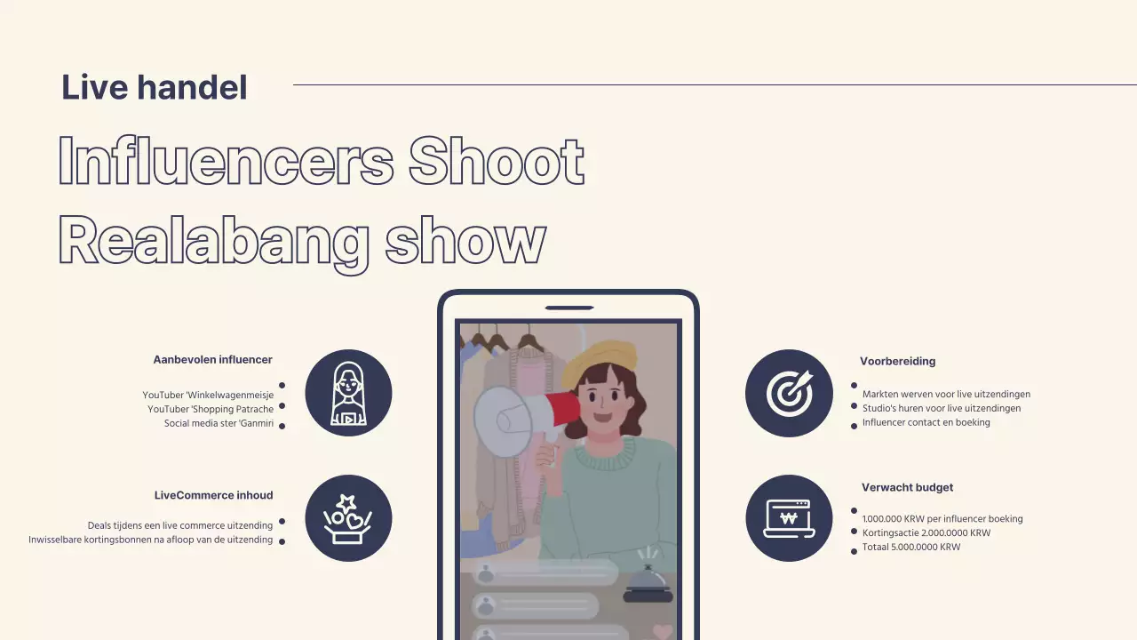 Black Friday event planner voor een modern winkelcentrum in navy en beige