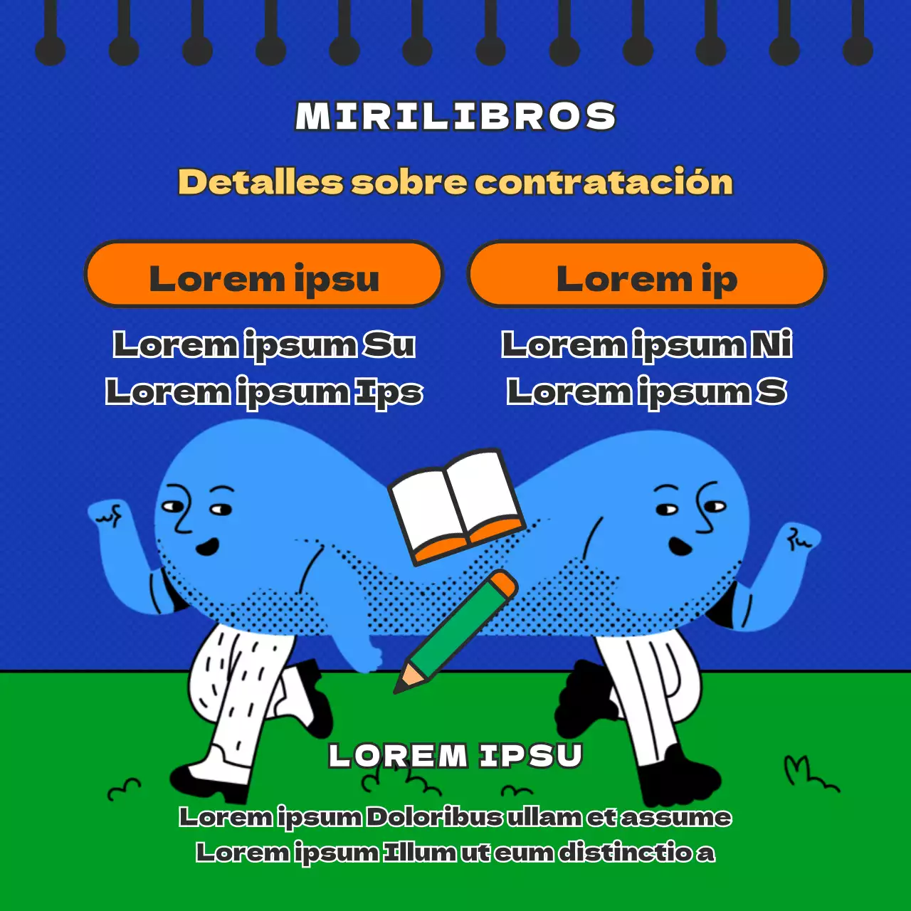 Editorial de concepto retro azul y verde busca colaboradores