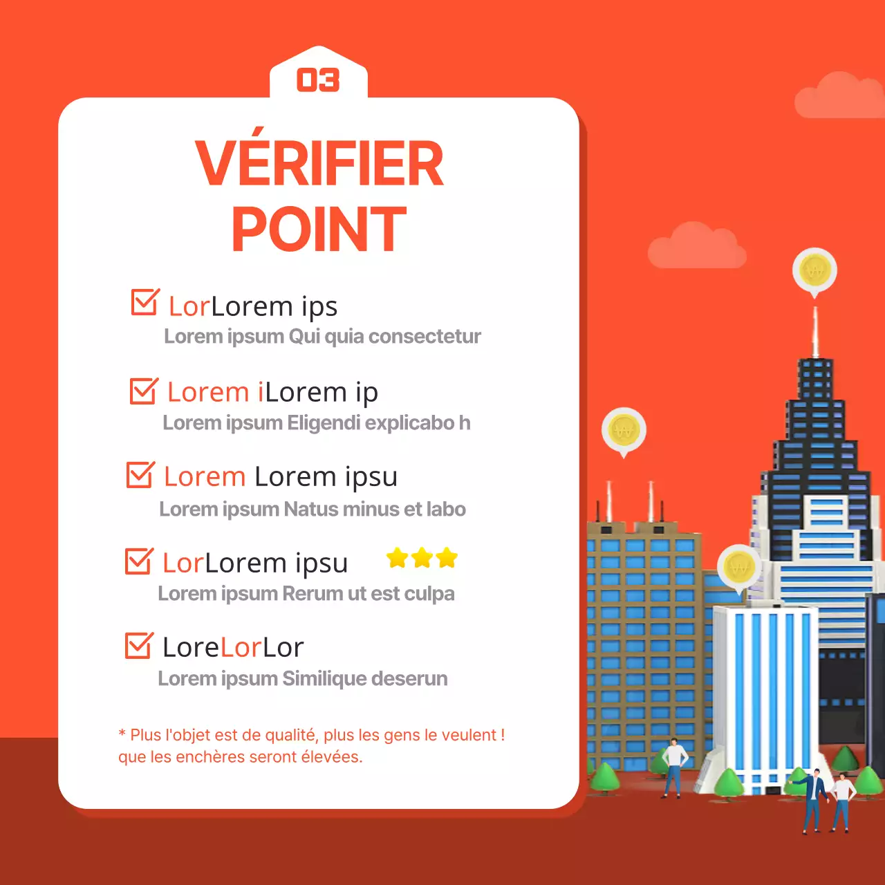 Bien d'investissement multicolore à vendre aux enchères