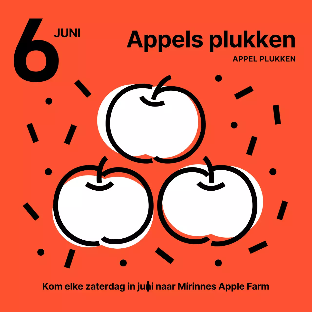 Een eenvoudige rode en zwarte appelplukervaring