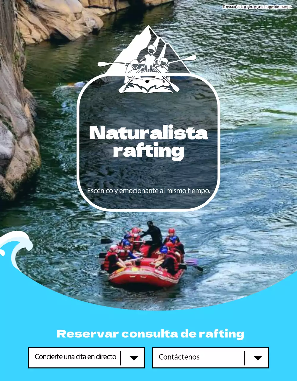 Rafting fresco y limpio en azul claro y blanco