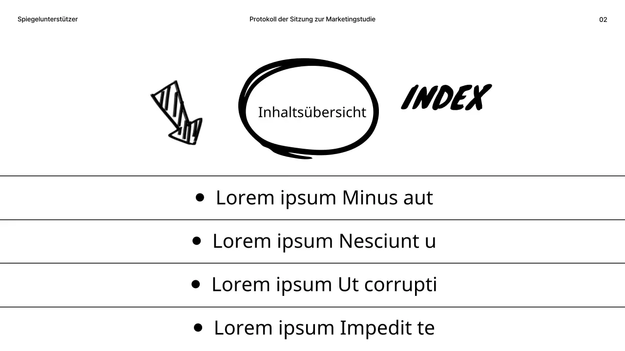 Studienprotokoll in Schwarz-Weiß mit einem Doodle-Konzept