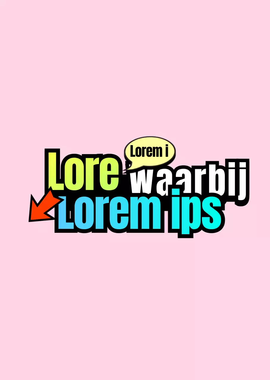 Tekst begeleiden met kleurverloop en pijlconcepten