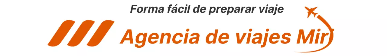 Un diseño promocional de viajes en naranja con el logotipo y el nombre de su agencia de viajes.