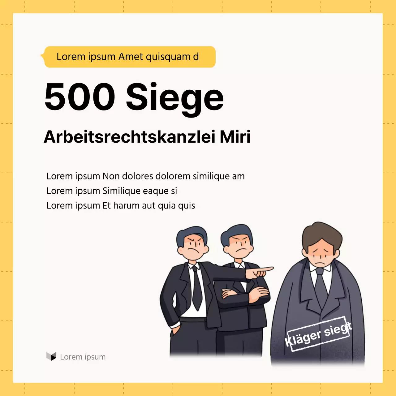 Gelber und weißer minimalistischer Ratgeber zum Arbeitsrecht