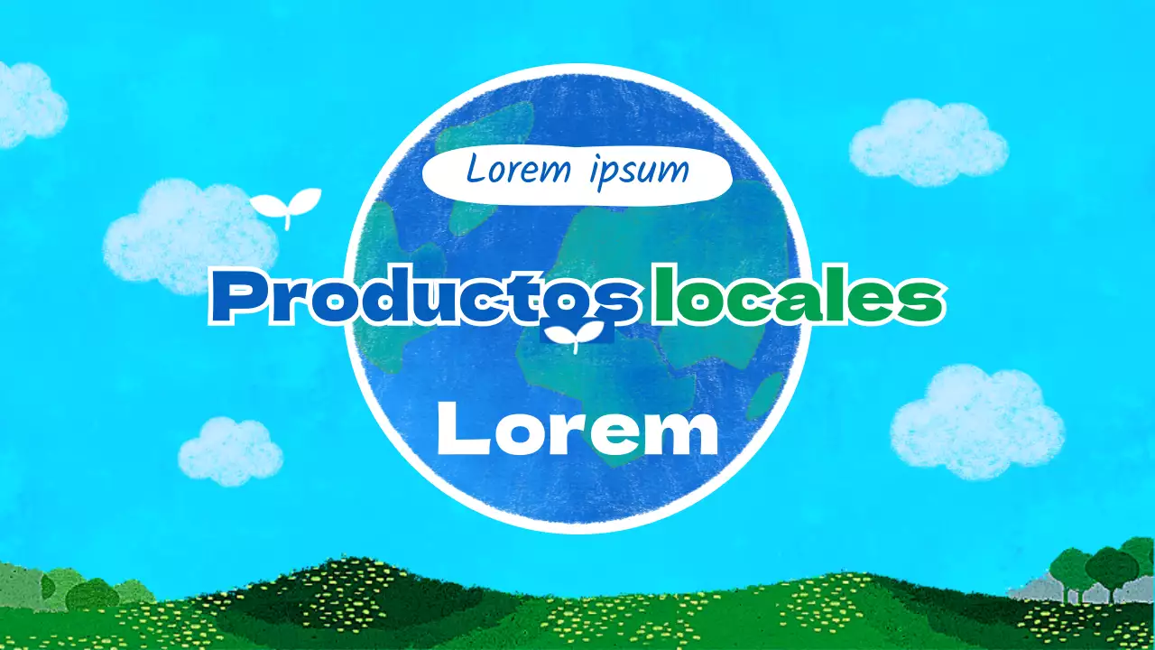 Azul Verde Suave textura dibujada a mano proceso de producción local de alimentos tema