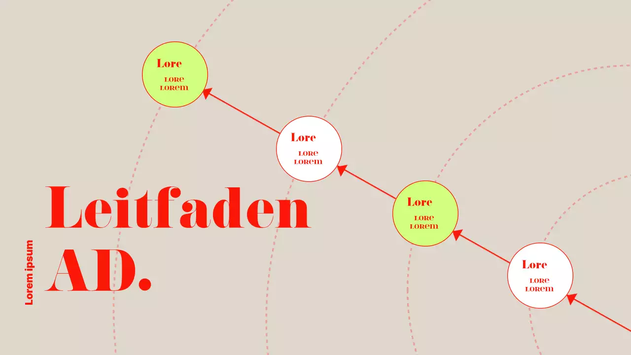 Modern gestaltete Geschäftsanzeige in Rot und Chartreuse