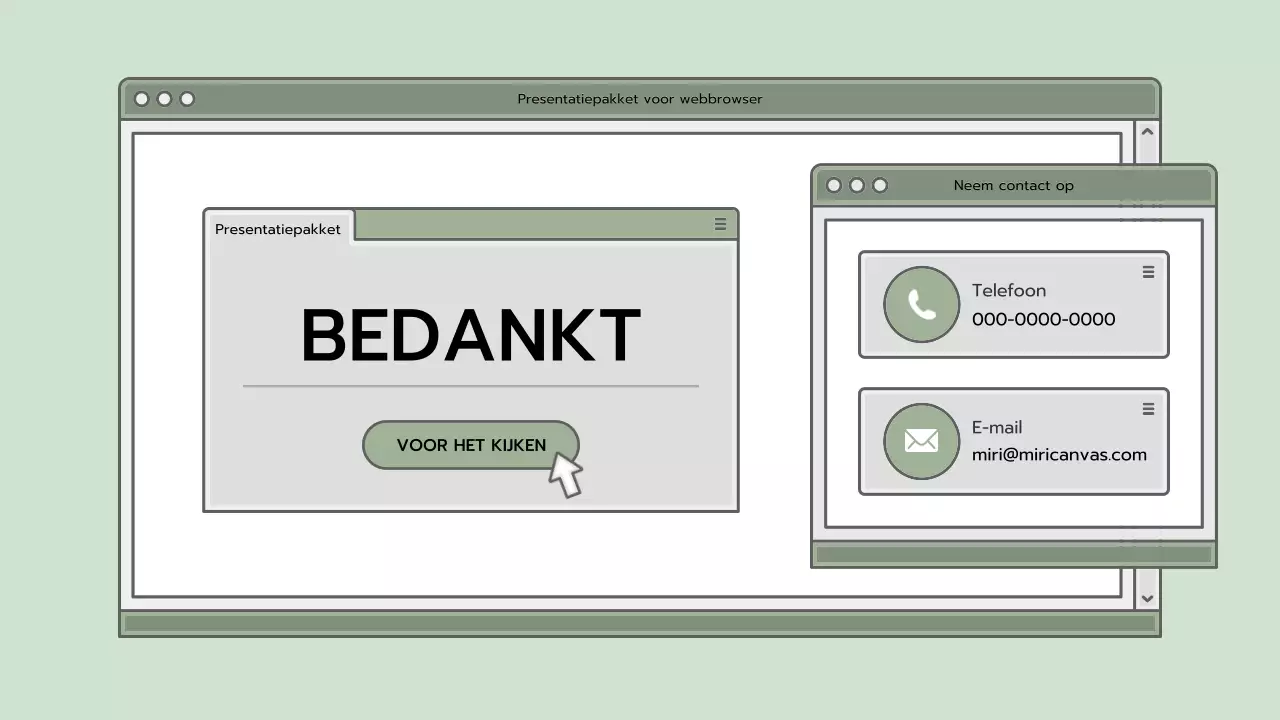 Presentatiepakket met lichtblauw browserconcept