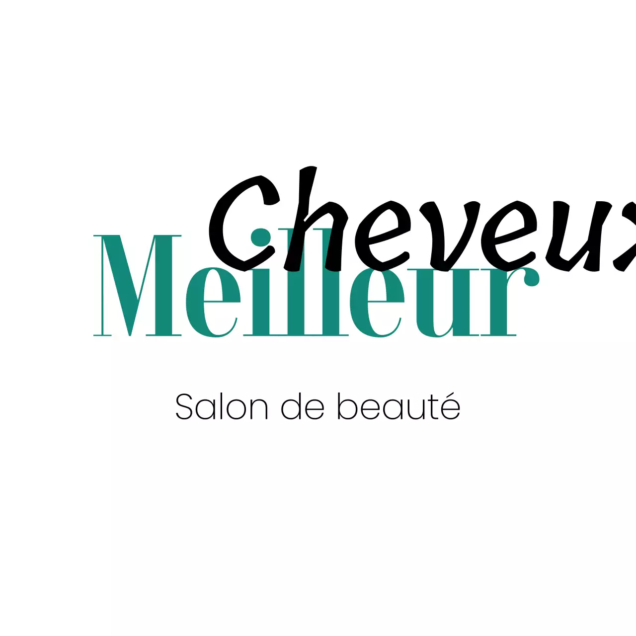 Enseigne de magasin élégante avec texte blanc noir turquoise du salon de coiffure Mayer
