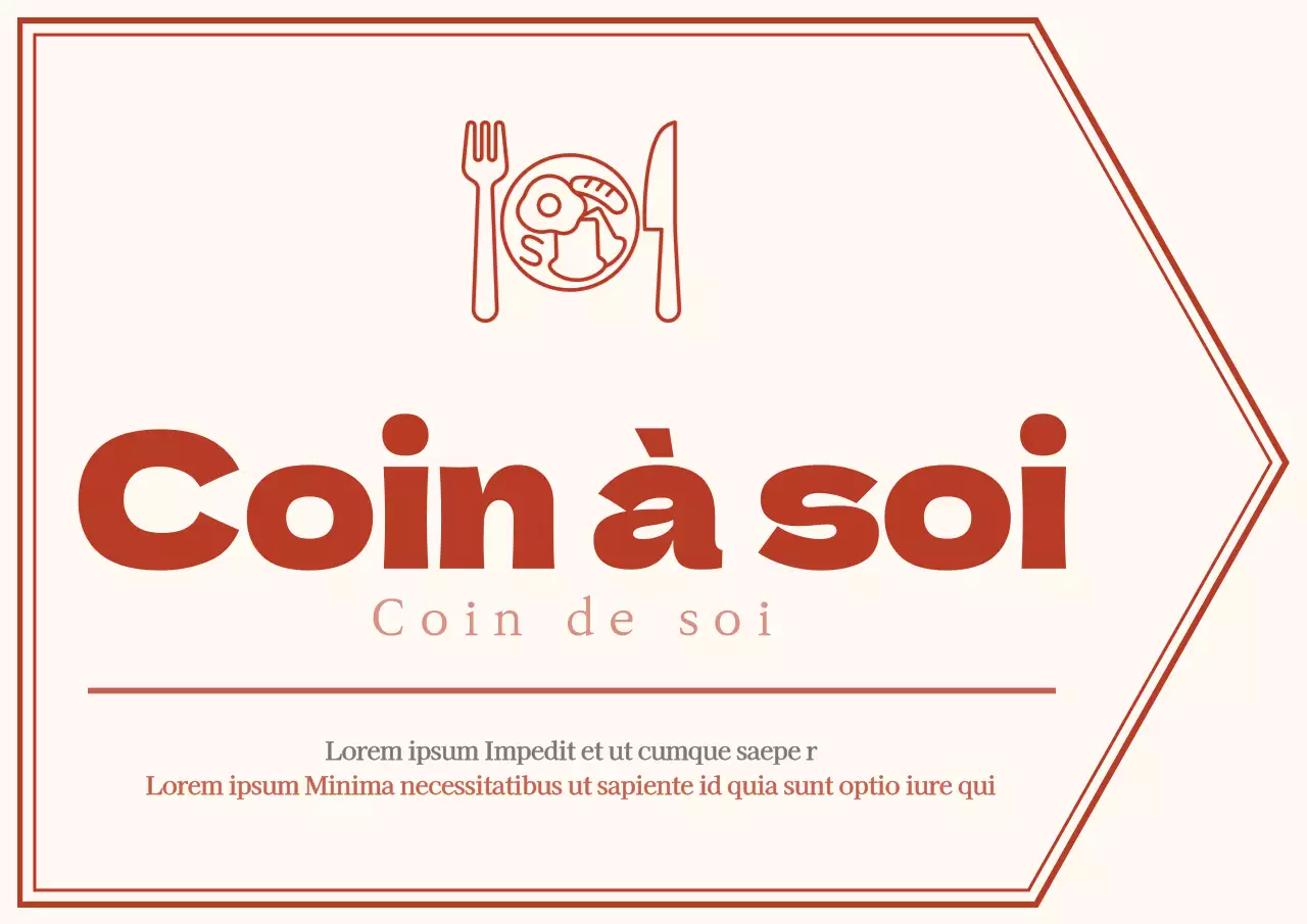 Style simple et émotionnel en marron clair et marron avec texte directionnel en coin.