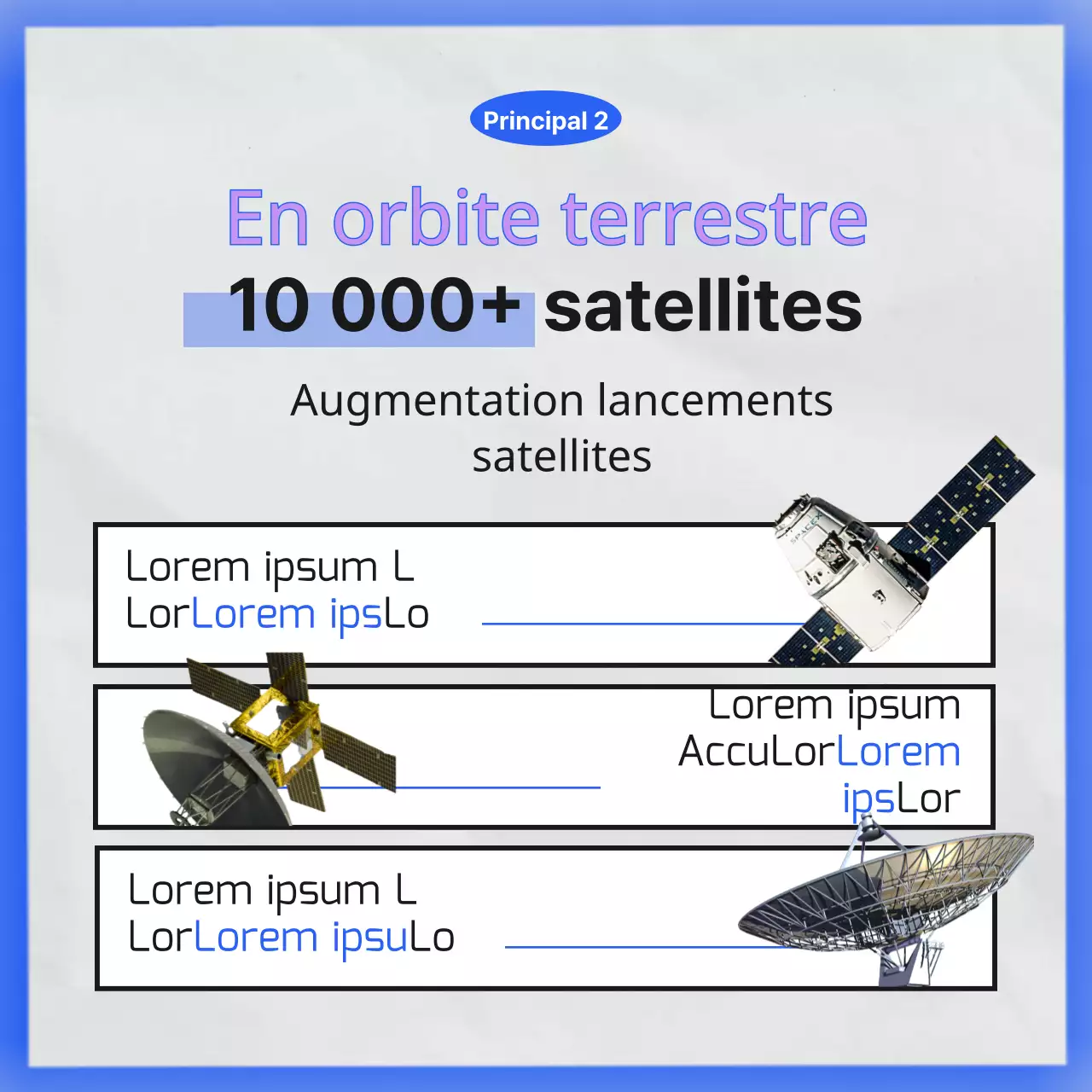Présentation du musée de l'espace minimaliste noir et bleu