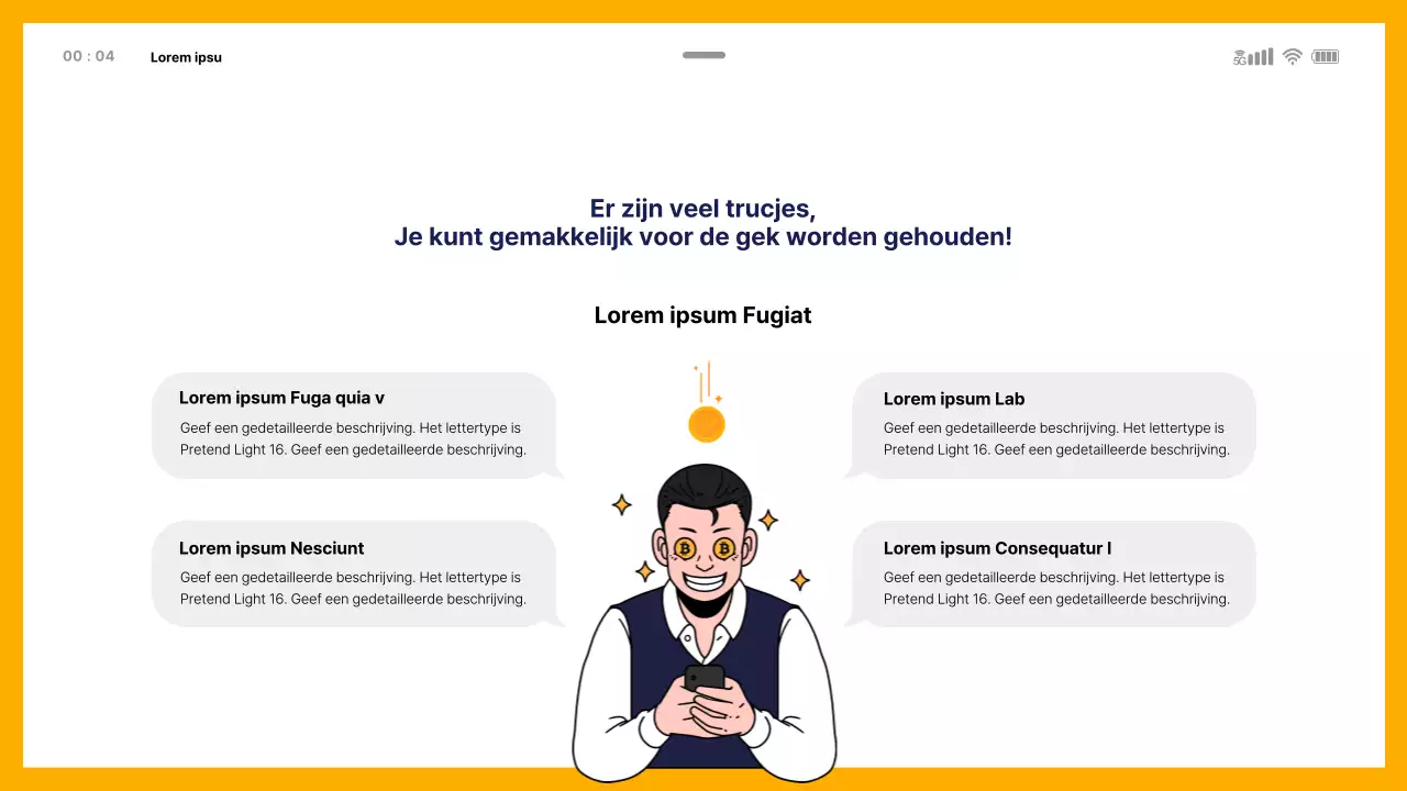 Educatief thema voor financiële fraude met mobiele template