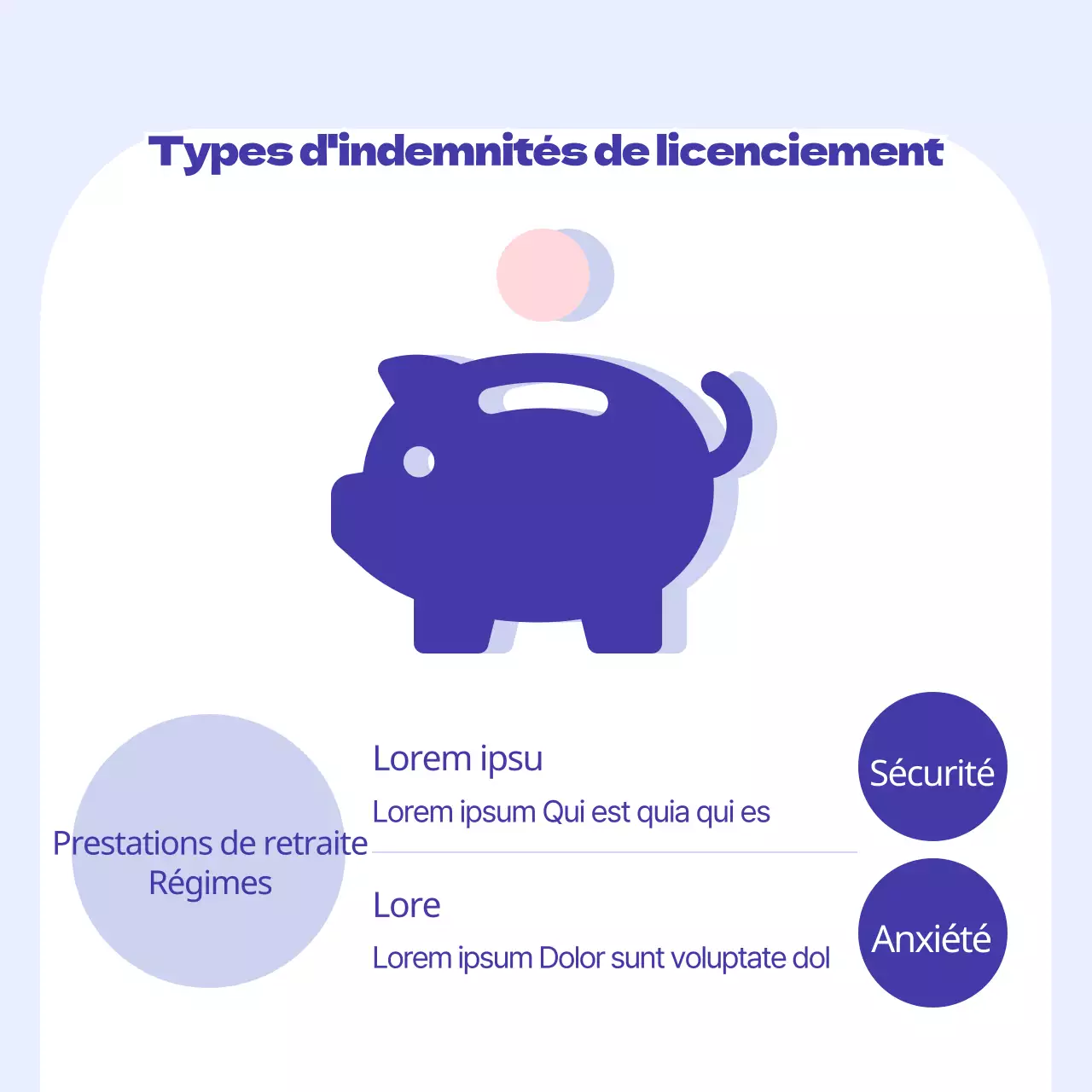 Informations bleues et minimalistes sur les pensions de retraite