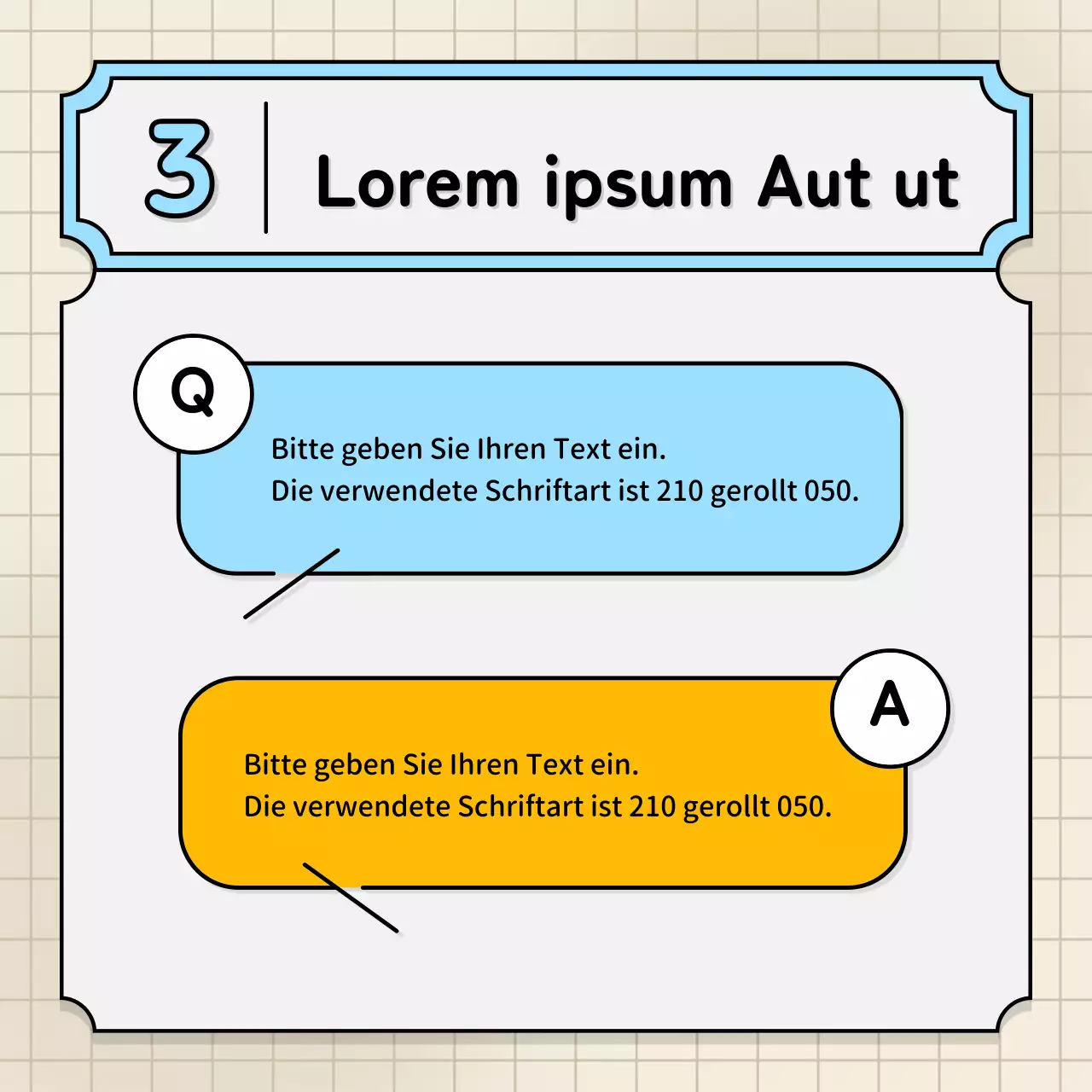 Hellblaue und gelbe Sprechblasen und niedlicher Illustrationsstil