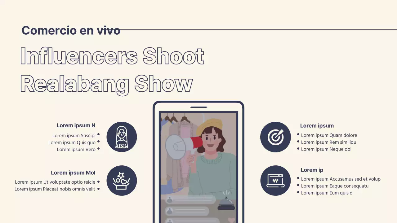 Planificador de eventos de Black Friday para un moderno centro comercial en azul marino y beige