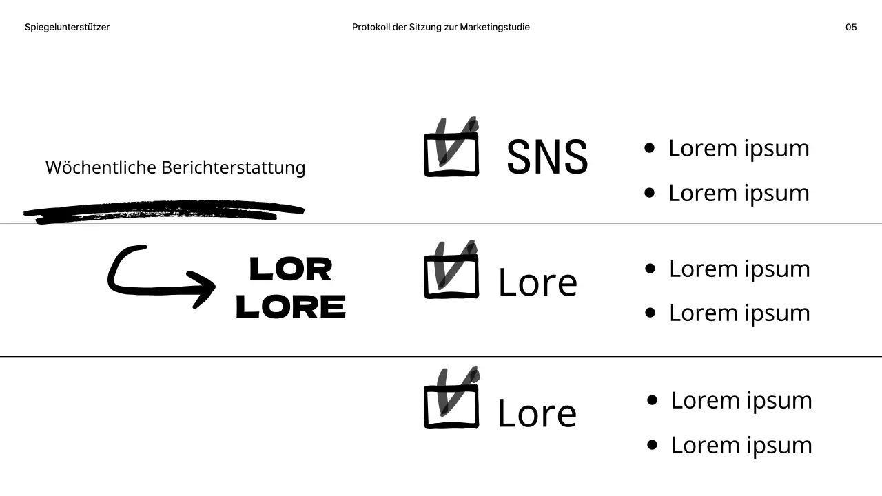 Studienprotokoll in Schwarz-Weiß mit einem Doodle-Konzept