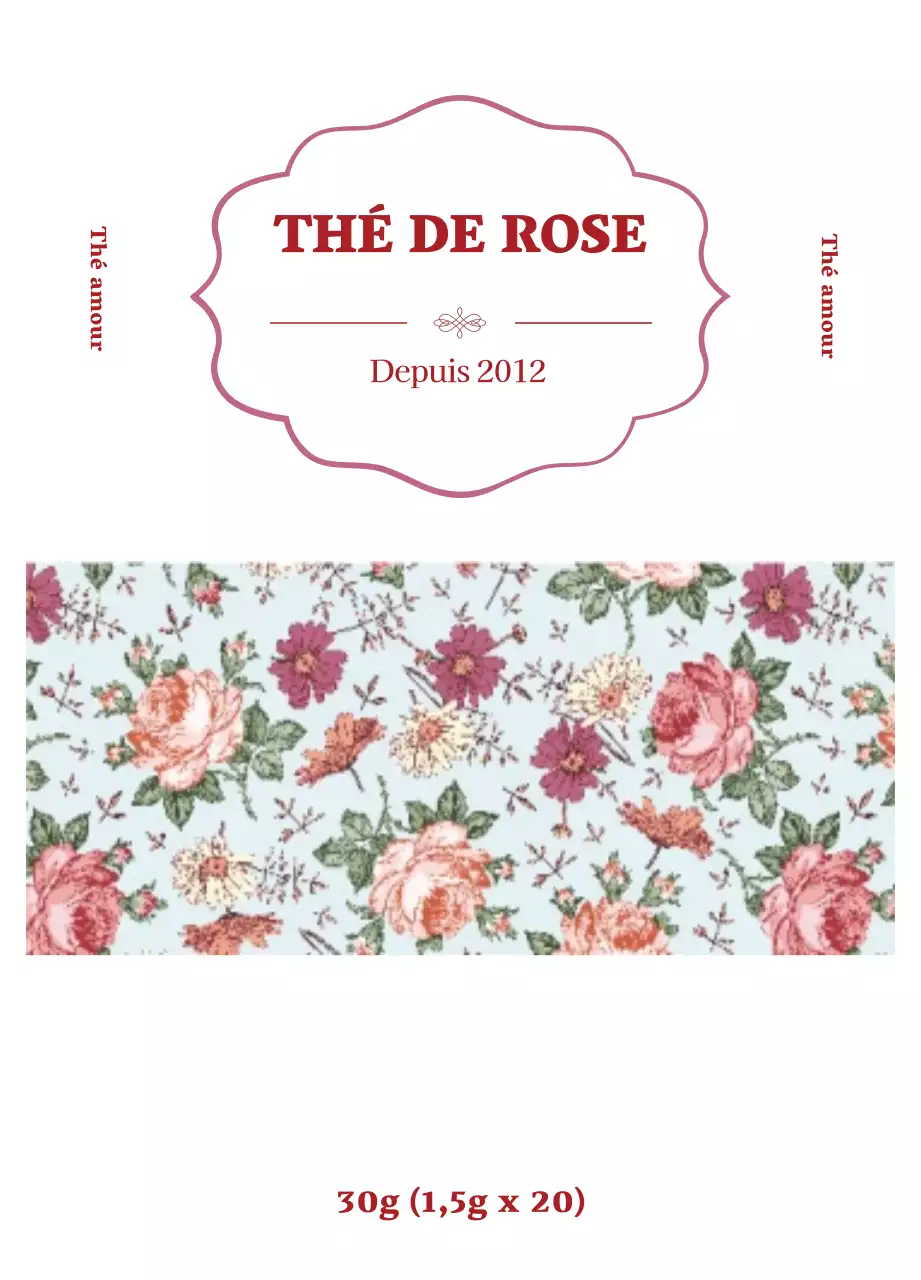 Sachets de thé violet et luxueux à la fleur de rose