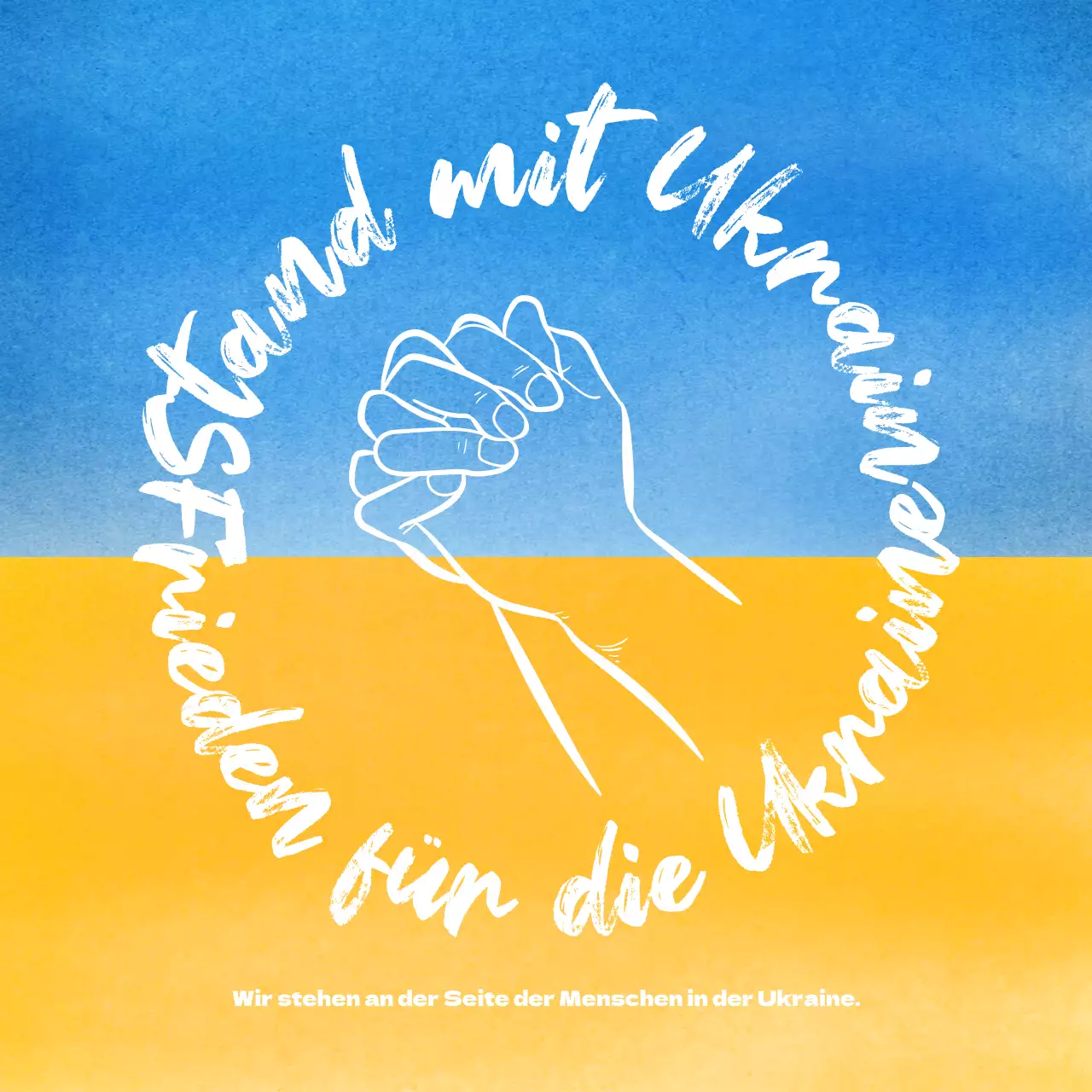 Blau-gelbe ukrainische FlaggeGegen den Krieg in Farbe