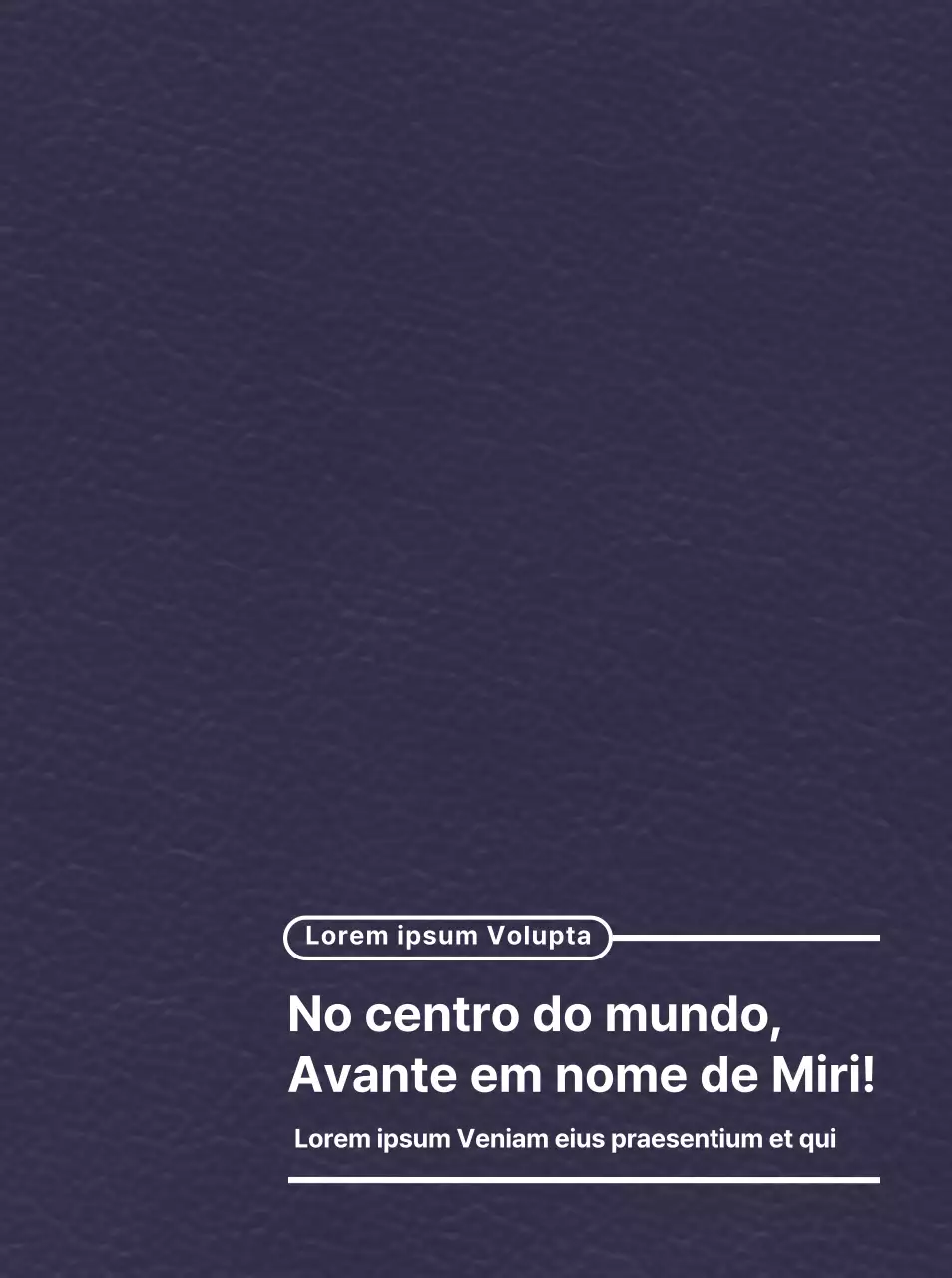 Destacar o slogan da universidade com um conceito de apresentação de texto simples